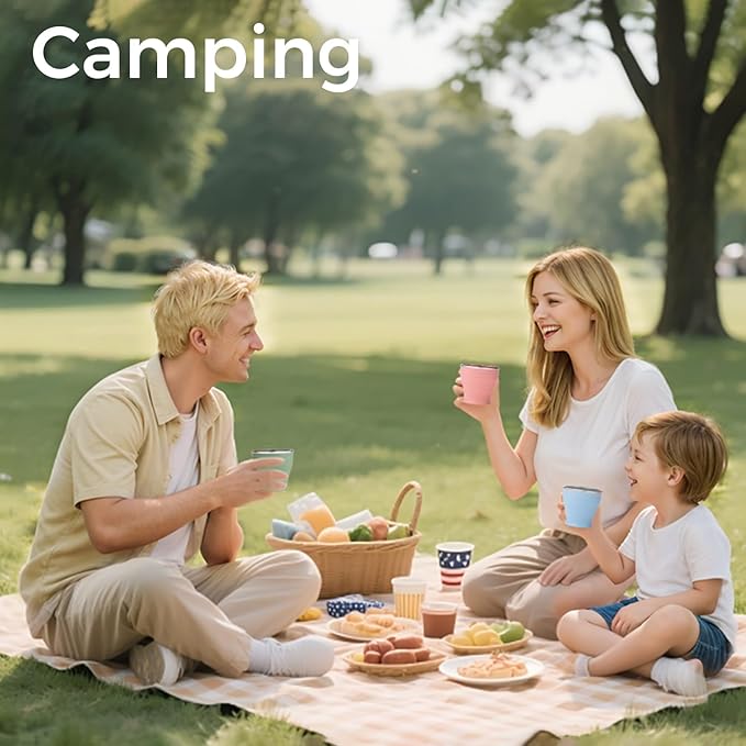 TakeToday 2PCS Collapsible Travel Cup - Silicone Foldable Water Cup, BPA-Free with Lid & Waterproof Bag - Drinking Cup Set for Camping, Outdoors & International Travel（8 Oz, Navy & Green）