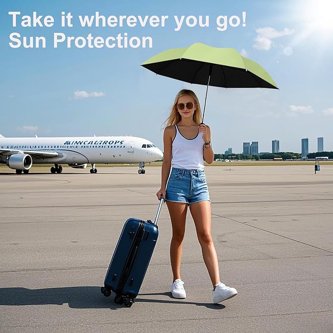 BAODINI Small UV Protection Travel Umbrella Compact for Rain and Sun UPF 50+ 41 inch Portable Umbrella for Women and Men