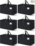 Heavy Duty Moving Bags - Extra Large Packing Bags and Storage Totes, Collapsible and Foldable Option for Moving and Storage, Black, 93 L - 6 Pack
