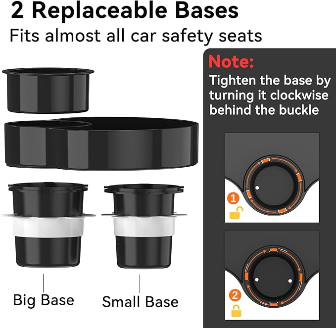 Kids Car Seat Tray, Travel Tray with Cup Holder for Toddler Baby, Kids Car Seat Food Snack Organizer for Road Trip, Stroller snack Organizer Travel Must Haves Toddler Must Haves (Black)