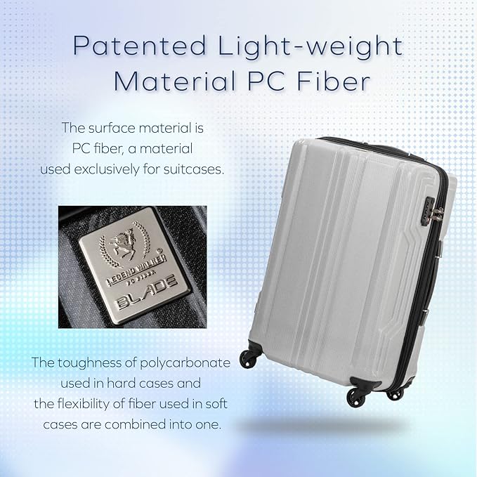 LEGEND WALKER BLADE-Ultralight PC Fiber Luggage, 21-inch, White Carbon, 5604-48-WHCB