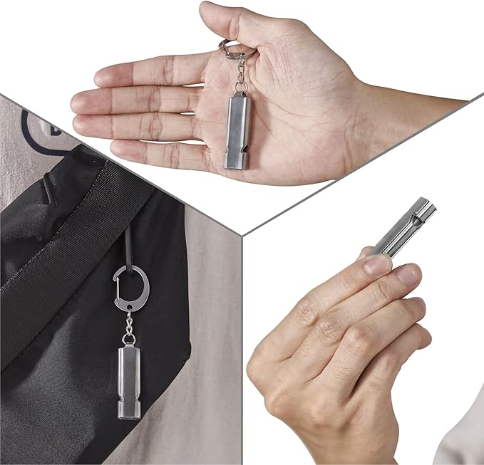 Whistle for Coaches Teachers, Emergency Survival Stainless Steel Whistles 2 Pack with Keychain for Referee Train Hiking Sports Boating Kayak Life Vest Jacket Lifeguard Outdoor Security