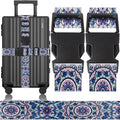 2 Pack Luggage Straps for Suitcases Adjustable Luggage Belt TSA Approved, Bright Colors Travel Packing Straps with Quick Release Buckle Unique Nylon for Sleeping Bag Car Seat, Purple Flower