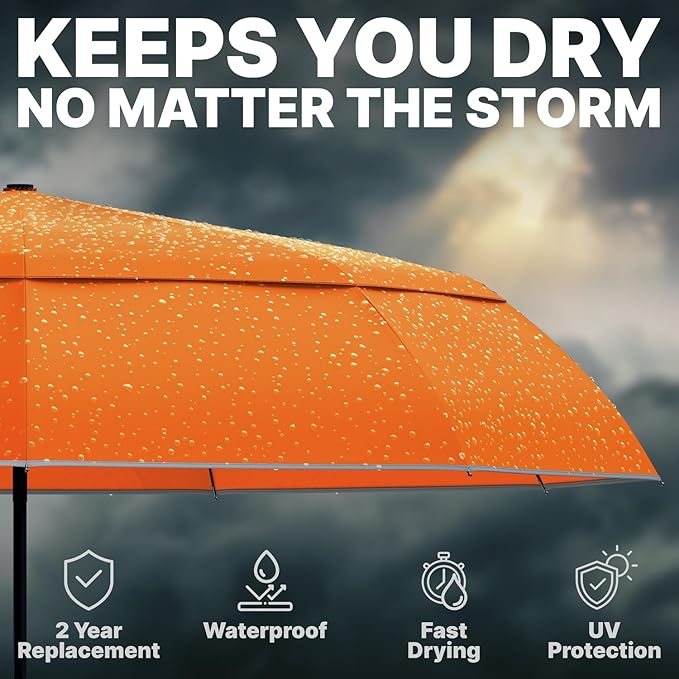 Royal Walk Windproof Folding Travel Umbrella Compact and Strong Luxurious Real Wood Handle Automatic Open Close Vented Double Canopy for Men and Women