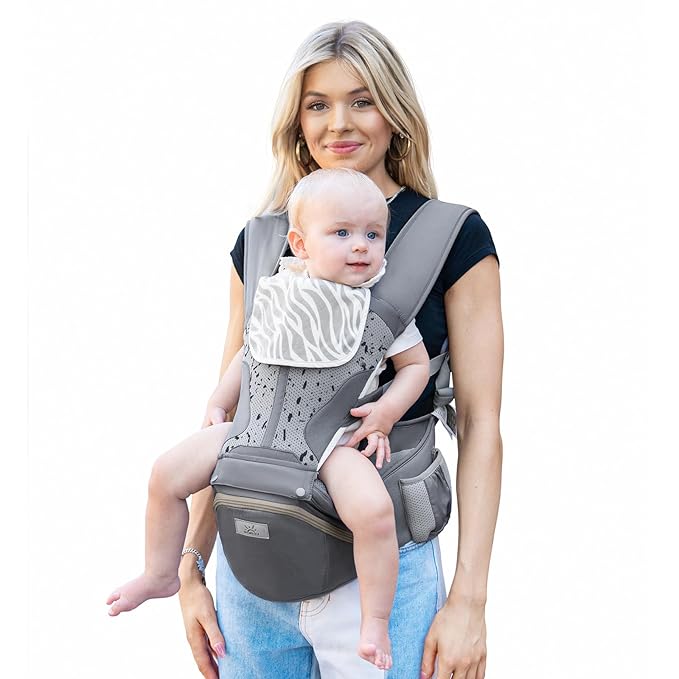 MOMTORY Carryall™ Pro Baby Carrier, Safety-Certified 6-in-1 Baby Carrier Newborn to Toddler, Detachable Baby Holder Carrier with Hip Seat, Ergonomic Cozy Baby Front and Back Carrier for 7-50lbs