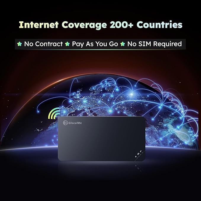 GlocalMe U3 4G LTE Mobile Hotspot, Portable WiFi Hotspot for Travel in 200+ Countries, No SIM Card Needed, Smart Local Network Auto-Selection with Global 1GB Data 30 Days, Pocket WiFi (U3 White)
