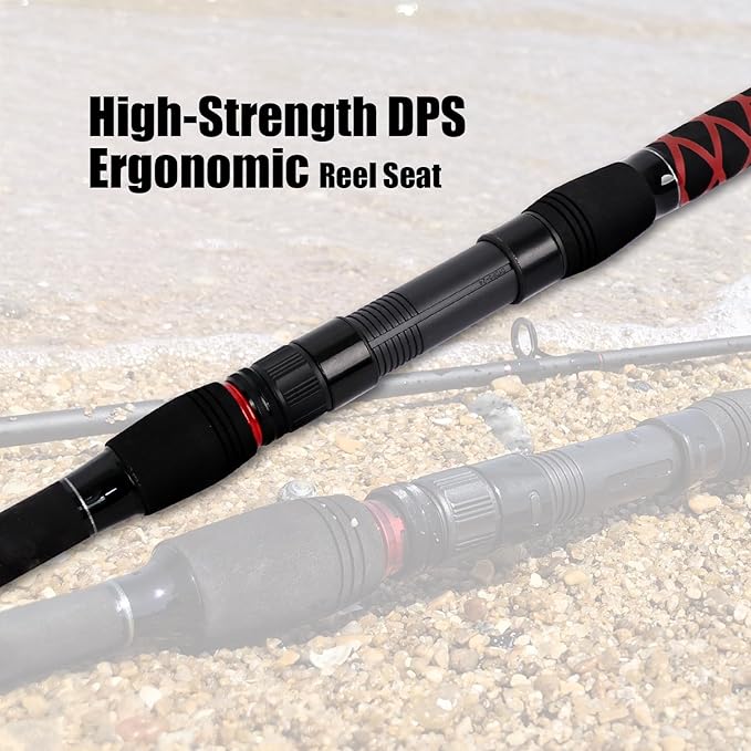 Fiblink Surf Spinning Fishing Rod 2-Piece/3-Piece Carbon Fiber Travel Fishing Rod (9-Feet / 11-Feet & 12-Feet & 15-Feet)