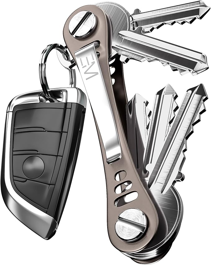 EM Premium Products Compact Key Holder - Pocket Key Organizer - 14 Keys Key Bar