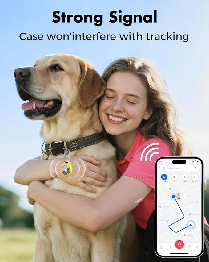 UNBREAKcable AirTag Holder for Apple - 4 Pack Air Tag Case [Professional Carabiner] [Waterproof] [Shockproof] TPU AirTag Keychain for Kids, Pets, Keys, Luggage, Backpacks