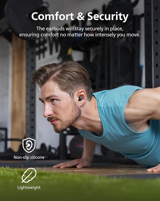PHILIPS TAT1219 Wireless Earbuds,True Wireless Headphones,Powerful Bass with 10 mm Driver,Clear Call Quality with AI Mic,18 H Battery Life,Bluetooth 5.3,IPX4 Rating,Ergonomic Design for Comfort,Black