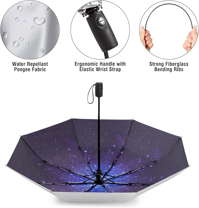 G4Free UPF 50+ UV Protection Large Travel Umbrella 42/46 Inch Auto Open Close Windproof Sun Blocking Umbrella