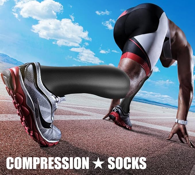 CHARMKING Compression Socks for Women & Men Circulation (3 Pairs) 15-20 mmHg is Best Support for Athletic Running Cycling