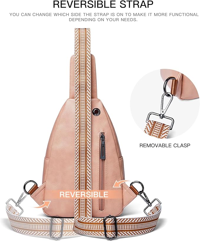Sling Bag For Women Fanny Pack Crossbody Travel Shoulder Belt Bags Tote Backpack Purse Faux Leather