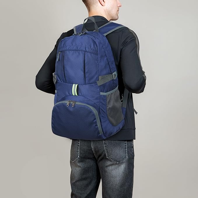 Yaopeing Lightweight Backpack,25L Foldable Hiking Packable,Water Resistant Travel Outdoor Shoulder Bag for Woman Men,Blue