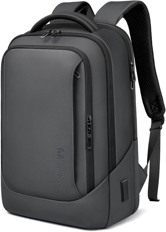 hk Laptop Backpack for Men with USB Charging Port for Business Work College Travel (Dark Grey, 17.3 inch)