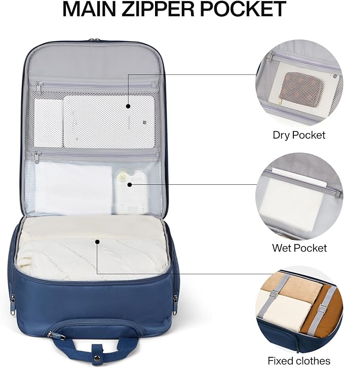 Hanke Softside Underseat Carry On Luggage with Wheels,Travel Luggage Rolling Bag Small Suitcase，Blue, Underseater 16-Inch