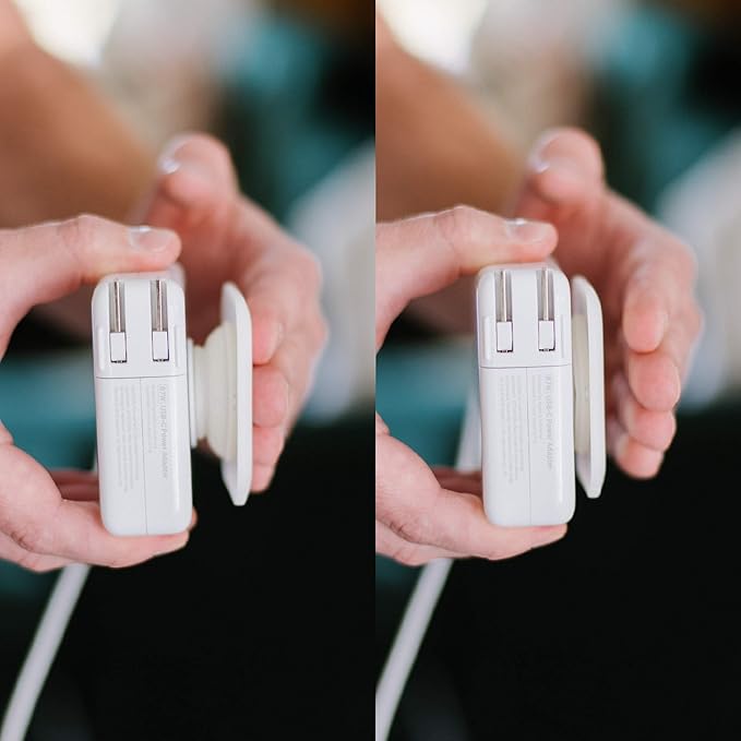 Fuse Reel The Side Kick Collapsible Charger Organizer and Travel Accessory,Usb-c, Compatible with MacBook and PC Charging Cords and Adapter Cable Management White
