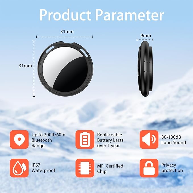 4 Pack Air Tracker Tags [Apple MFi Certified] Pair with Apple Find My(iOS Only) Smart Bluetooth Tracking Tags Key Finder Item Locator Waterproof Worldwide Tracker for Pets Backpack Wallet Dogs Luggage