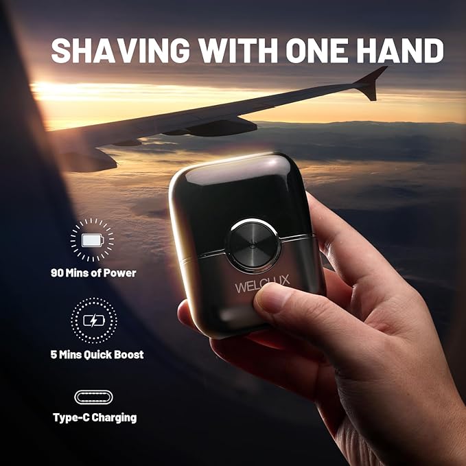Electric Foil Shavers for Men: Upgraded Mini Electric Razor with 4 Floating Blades & Big LED Display - Foil Shaver for Men with 2 Gears Adjustable - Face Shaver with IPX7 Waterproof,USB Type C