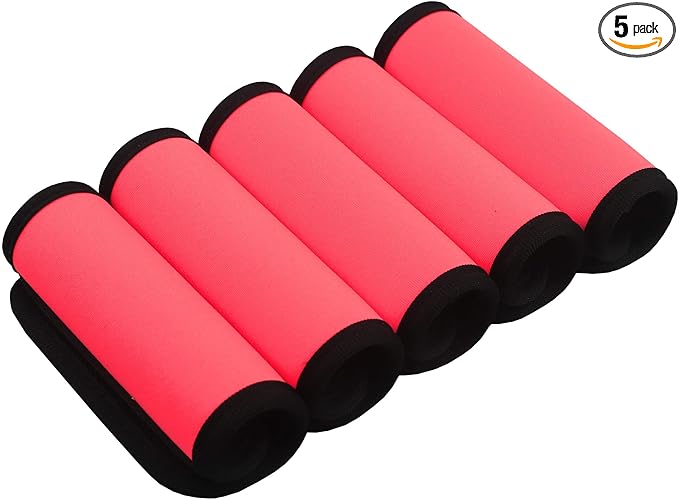Neoprene Luggage Handle Wraps for Traveling Bright Color Luggage Tags|Handle Wraps|Handle Covers (Tomato)