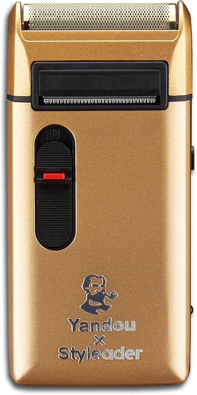 Retro Electric Razors for Men with Beard Trimmer, Rechargeable Mens Titanium- Plated Foil Shavers, Strong Power (Gold)