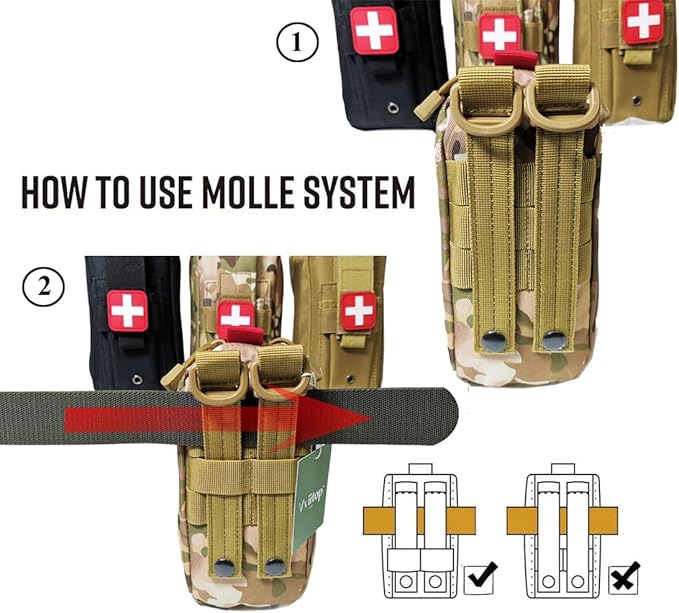 Tourniquet Pouch (Israeli Bandage + IFAK Pouch), Small Trauma Medical Kit Tactical First Aid for Camping and Hiking (Camouflage)