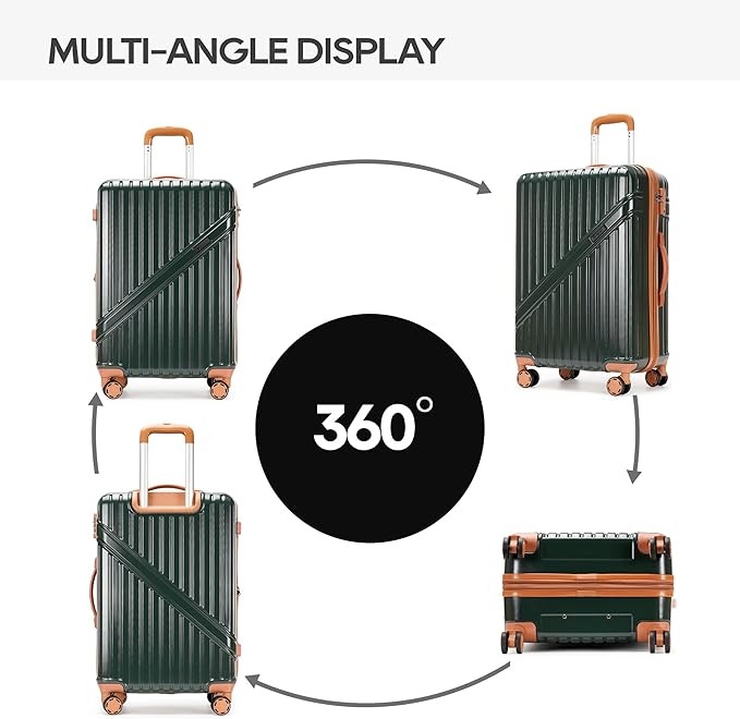 GinzaTravel Luggage Sets 3-Piece Expandable Suitcases with Wheels PC+ABS Durable Hardside Luggage sets TSA lock