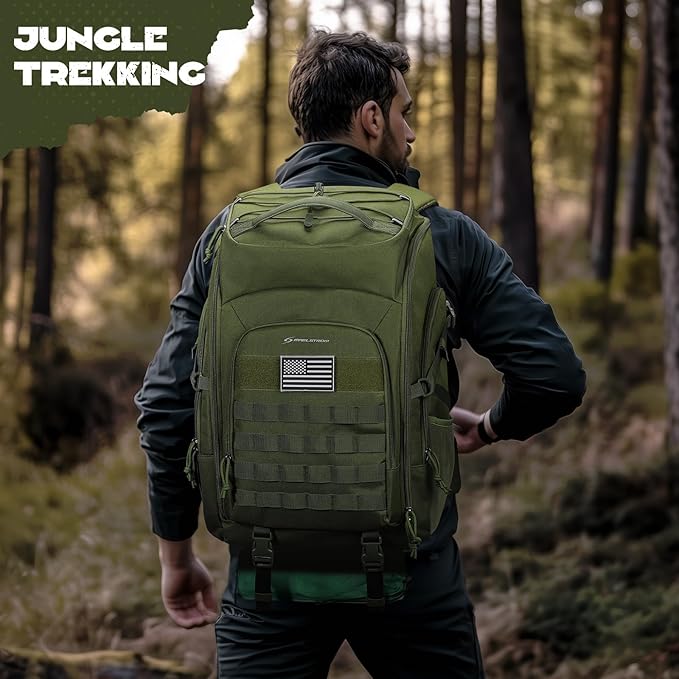 Maelstrom Tactical Backpack for Men, 40L Military Backpack,Water Resistant Assault Pack for Women, 3-Day Bug Out Bag for Hiking, Camping, Gym with Molle System-Army Green