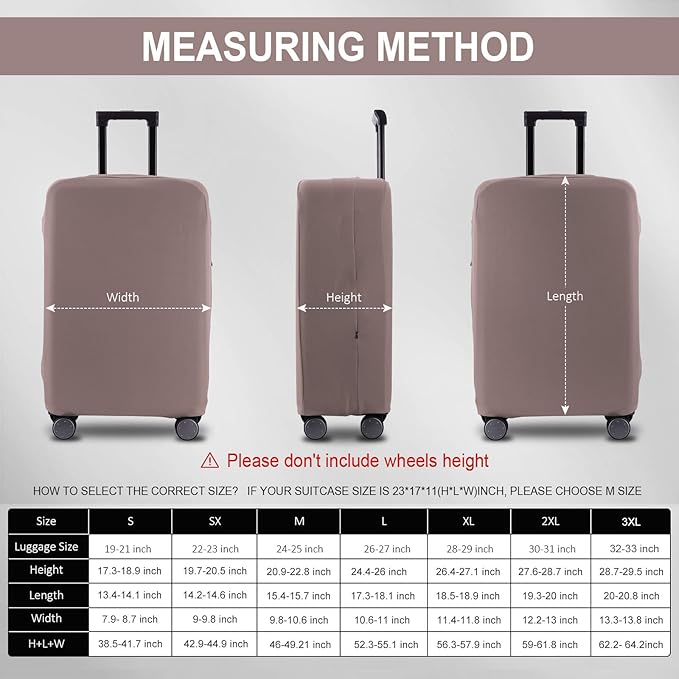 Travel Luggage Cover Suitcase Protector Scratch-Resistant Fit 19-31 Inch Suitcase, Not Included Suitcase (Khaki, 2XL(30-31 inch))