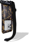 Sonix Waterproof Phone Pouch - Floating Phone Case Dry Bag w/Crossbody Lanyard - Beach Cruise Travel Essentials - Compatible w/All Devices, Touchscreen Friendly | Brown Tort