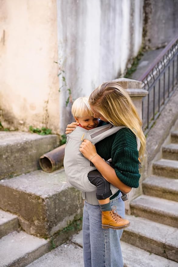 Beco Toddler Carrier with Extra Wide Seat, 100% Cotton - Backpack Style and Front-Carry, Lightweight & Breathable, Toddler Sling Carrier 20-60 lbs (Ecru)