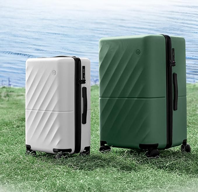 Trunk Luggage 26 Inch, Medium Checked Luggage with Double Spinner Wheels, Anti-Burst Zipper, Hard Case PC Suitcase, Lightweight Travel Luggage, TSA Approved (Seaweed Green, Hudson)