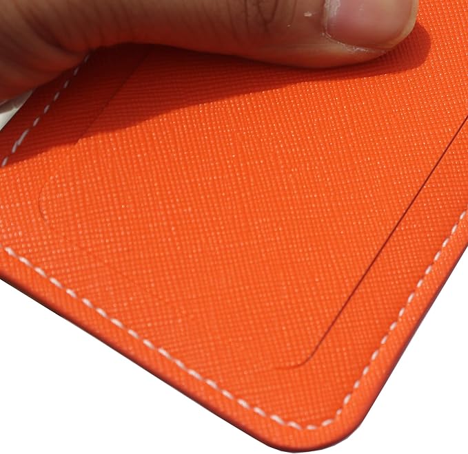 Luggage Tags for Suitcases-Leather Luggage Tag 4 Pack with Loops Cute Bag/Backpack/Suitcase Tags Travel Essentials for Flying (Orange)