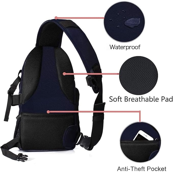 MOSISO Camera Sling Bag, DSLR/SLR/Mirrorless Camera Backpack Case Shockproof Photography Backpack with Tripod Holder & Removable Modular Inserts Compatible with Canon/Nikon/Sony/Fuji