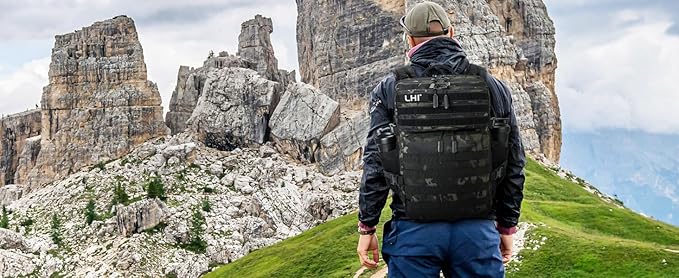 LHI Military Tactical Backpack for Men and Women 45L Army 3 Days Assault Pack Bag Large Rucksack with Molle System - Black CP
