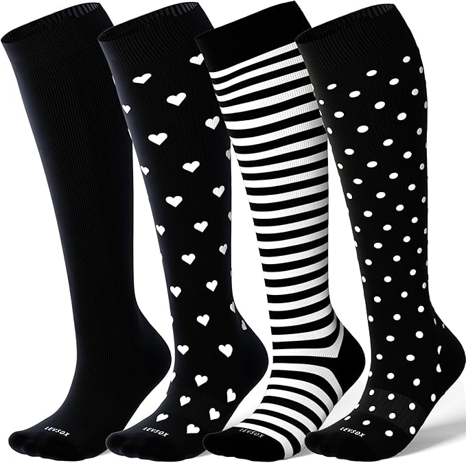 LEVSOX Compression Socks for Pregnant Women 20-30 mmHg Knee High Cute Funny Mens Supports Socks for Nurses, Medical, Travel