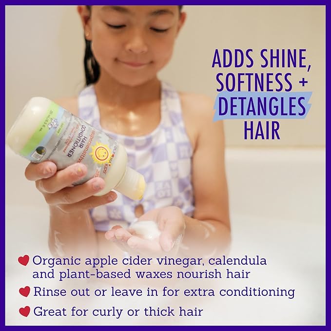 California Kids Conditioner | Super Sensitive | Unscented | 100% Plant-Based | Rinse-out or Leave in Conditioner | Moisturizing | 251 ml / 8.5 oz