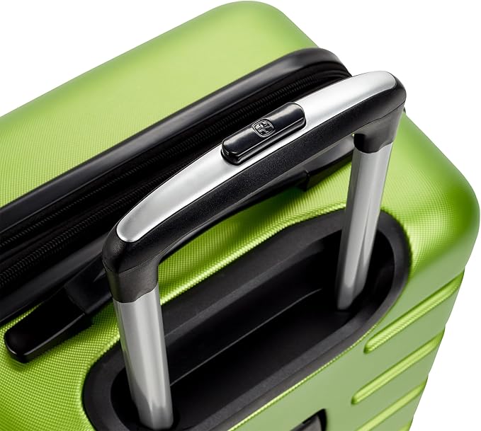 SwissGear 7366 Hardside Expandable Luggage with Spinner Wheels, Green, Checked-Medium 23-Inch