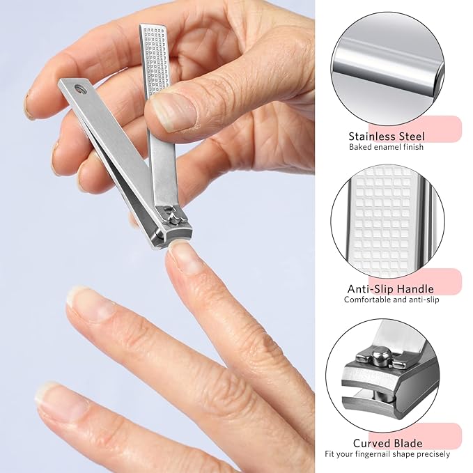 Tweezers and Nail Clipper Set with Case for Men Women, MORGLES 9 Pcs Professional Stainless Steel Tweezers No Gaps