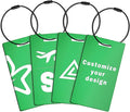4PCS Personalized Luggage Tags for Travel Durable Aluminium Luggage Tags for Suitcases Custom Bag Tags for Backpacks Heavy Duty Personalized Name Tags for Birthday Gifts(Small,Green)