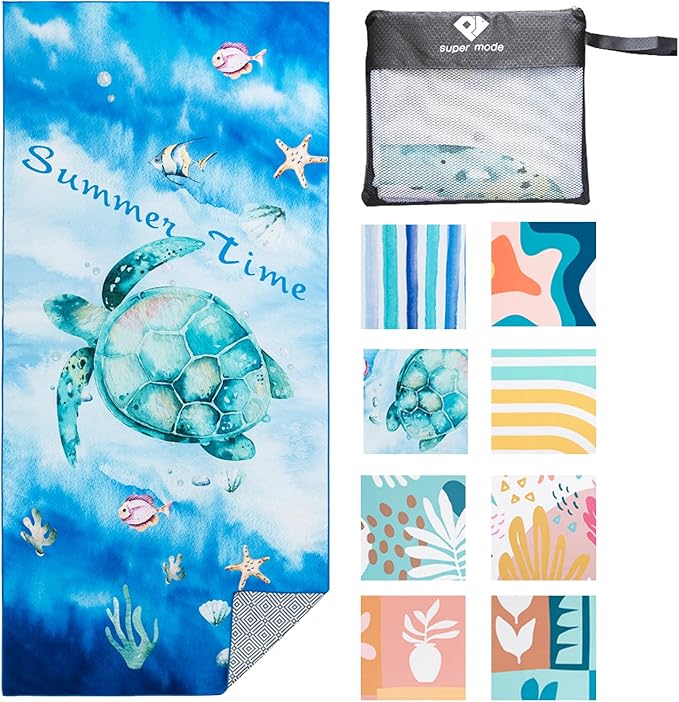 PY SUPER MODE Beach Towel - 75 x 35 inches Quick Dry Microfiber Beach Towels Oversized, Lightweight Soft and Absorbent Pool Towel Suitable for Swimming Camping for Adults