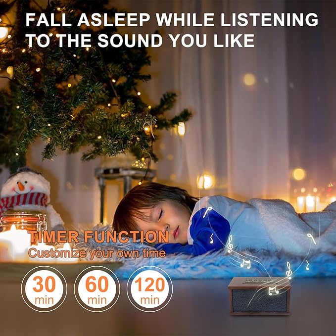 White Noise Sound Machine, Portable Sound Machine with 70 Soothing Sounds, 3 Timer Memory Function 30 Volume Levels Sleep Machines for Baby Kids Adult Home Office Travel, Black