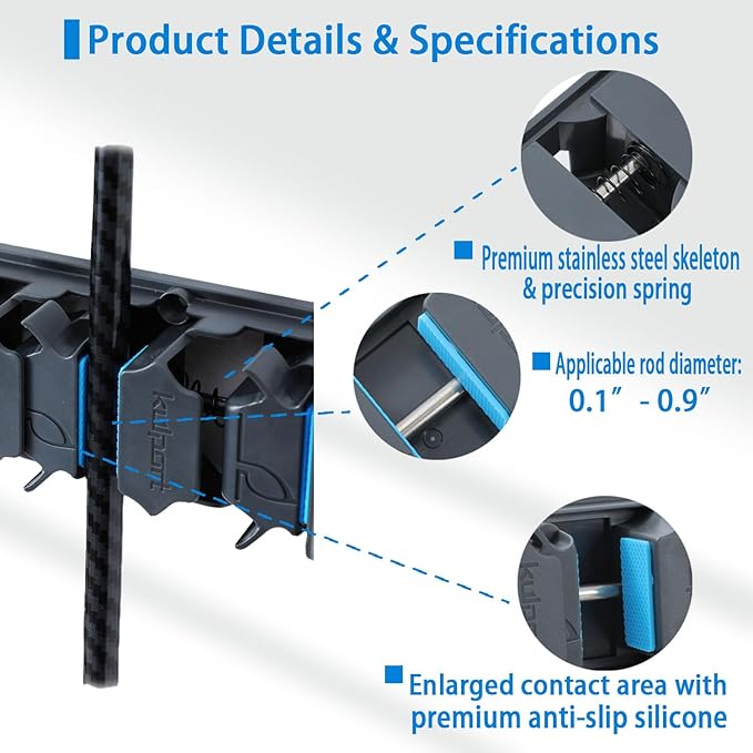 Fishing Rod Holder,Wall-Mounted Fishing Rod Rack Vertical Fishing Pole Holder Holds Up to 18 Rods or Combos,Fishing Rod Rack for Garage Organization System &Fits Most Rods