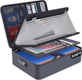 ENGPOW 5200℉ Fireproof File Organizer Bag with 13 Pocket Accordion File Folder,Document Organizer Box with Lock&Labels,Multi-Layer Portable Home Travel Safe Storage Box for Important Documents,Gray