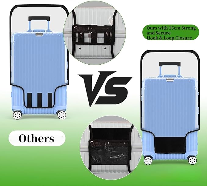 Luggage Cover Clear PVC Suitcase Cover Thick Transparent Waterproof Suitcase Protector for 20"/24"/28"/30" inch