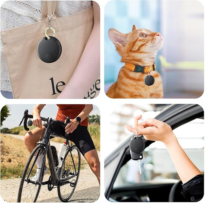 Air Tracker Tag-4 Pack,Smart Bluetooth Tracker,Smart Tag Item Finders Works with Apple Find My (iOS only) App,Air Tracker Tracking Device,Keys Finder and Item Locator for Bags,Luggage,Pets