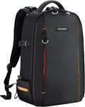 K&F Concept Camera Backpack for Photographers Large Waterproof Photography Camera Bag with Laptop/Tripod Compartment for Men Women Black Orange