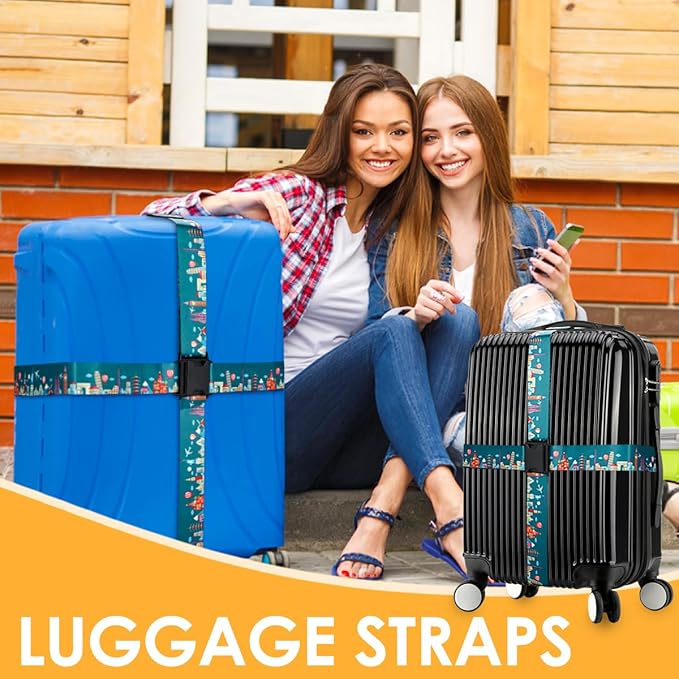 Adjustable Travel Luggage Strap Suitcase Belt Travel Bag Accessories 1.96 in W x 6.23 ft L