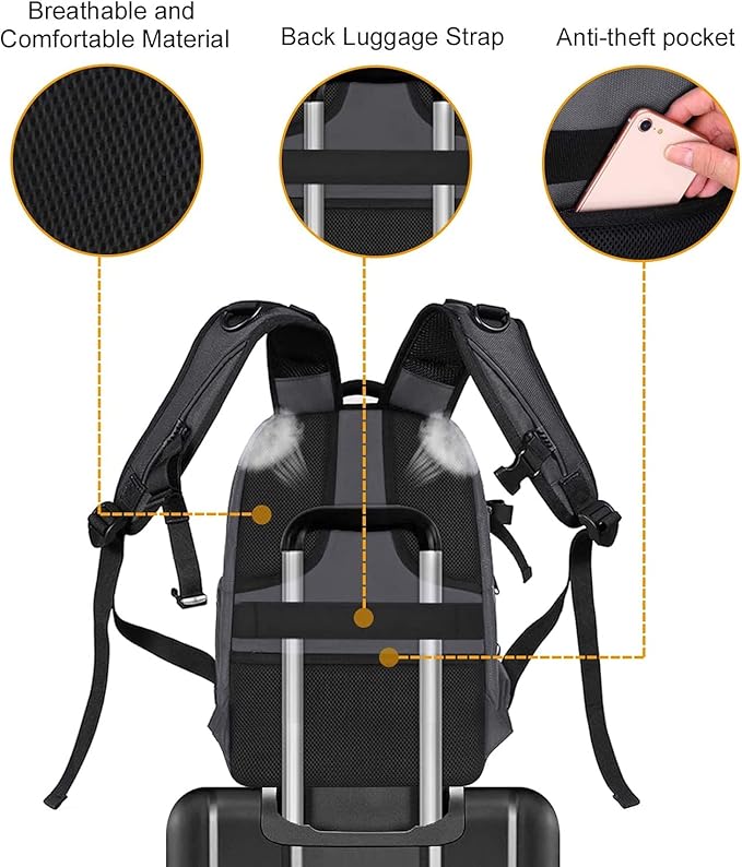 MOSISO Camera Backpack, DSLR/SLR/Mirrorless Photography Camera Bag 15-16 inch Waterproof Hardshell Case with Tripod Holder&Laptop Compartment Compatible with Canon/Nikon/Sony, Gray
