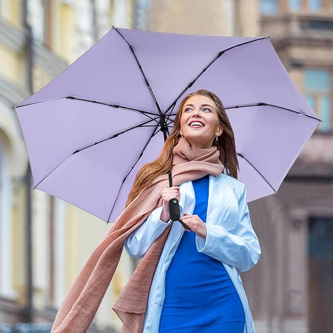 G4Free UPF 50+ UV Protection Large Travel Umbrella 42/46 Inch Auto Open Close Windproof Sun Blocking Umbrella